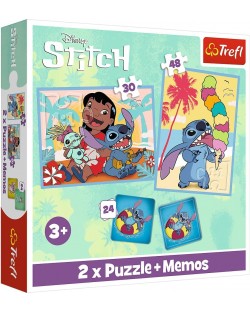Set slagalice i memo igre Trefl 2 u 1 - Happy Lilo&Stitch day / Disney Lilo&Stitch 